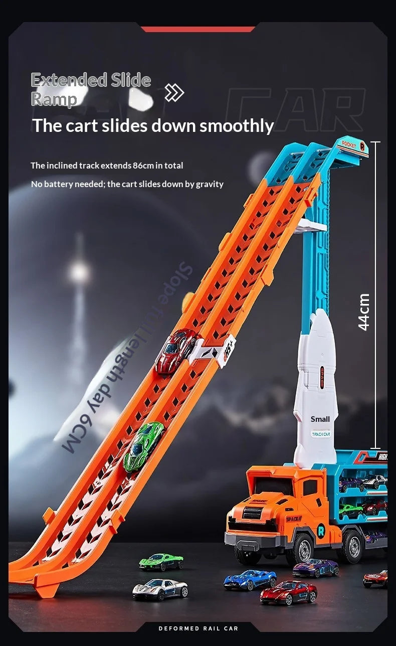Large Size Inertia Sliding Engineering Vehicle Toy 3D Lifting Track Automobile Playset Perfect Birthday and Festival Gift