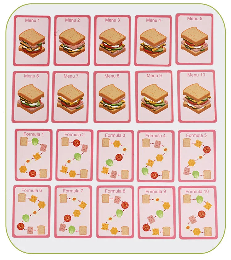 Montessori Wooden Burger Stacking Toys for Toddlers Kids Preschool Educational Toys Play Food Matching Birthday Toy For Kids