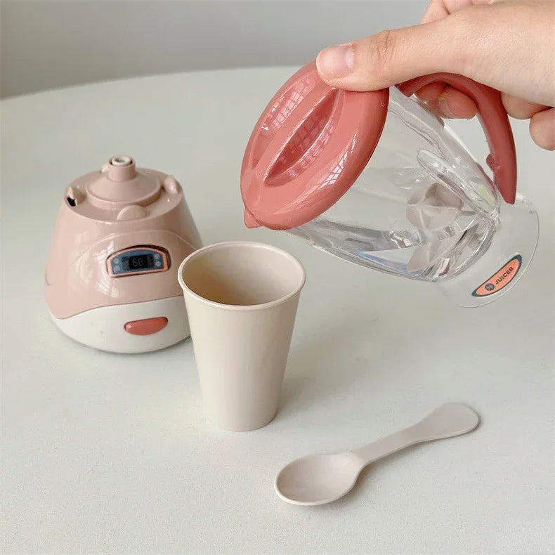 Mini Household Appliances Kitchen Toys Pretend Play Set with Coffee Maker Water Dispenser and Toaster for Kids Boys Girls Gifts