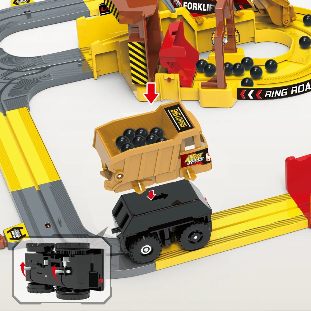 Engineering Vehicle Track Car Adventure Mine Cart Set Multifunctional Educational Electric Kid Toy Gifts for Boys and Girls