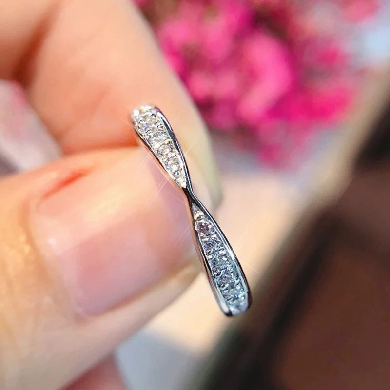 GRA All Moissanite 0.5CT Ring 100% Platinum Rings for Women 5 Stones Sparkling Diamond Wedding Band Fine Jewelry