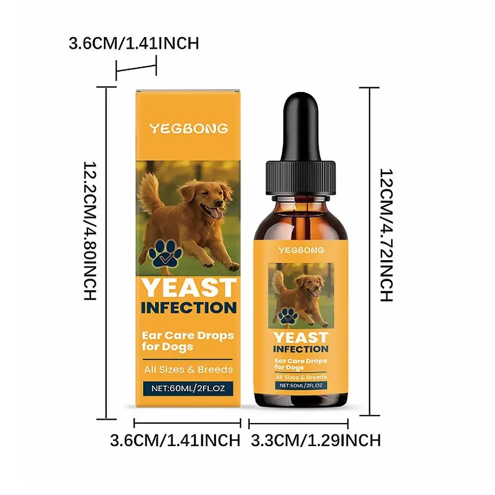 60ml Pet Ear Drops Dissolve Ear Wax Odor Remover Anti Itching Natural Non Irritating Hypoallergenic Ear Cleaner For Dogs