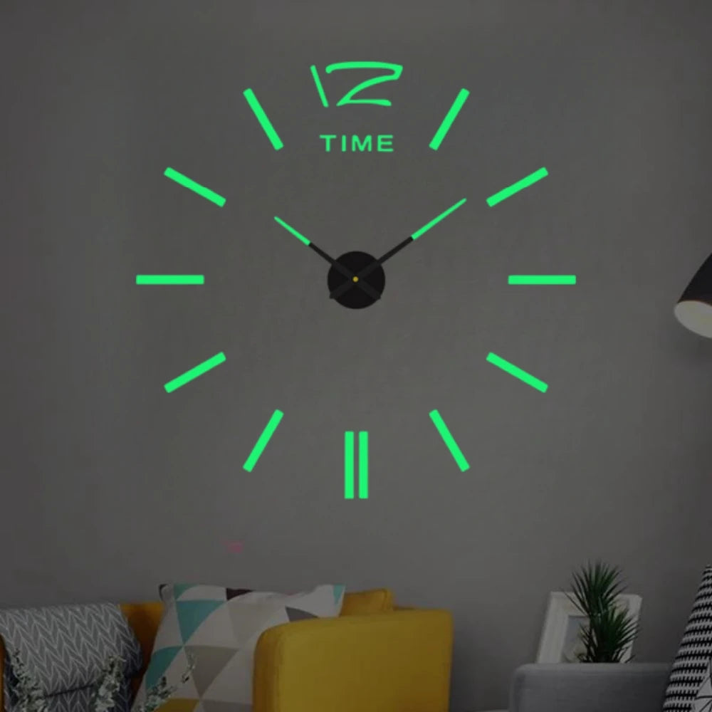 New Modern Design Large Wall Clock 3D DIY Quartz Clocks Fashion Watches Acrylic Mirror Stickers Living Room Home Decor Horloge