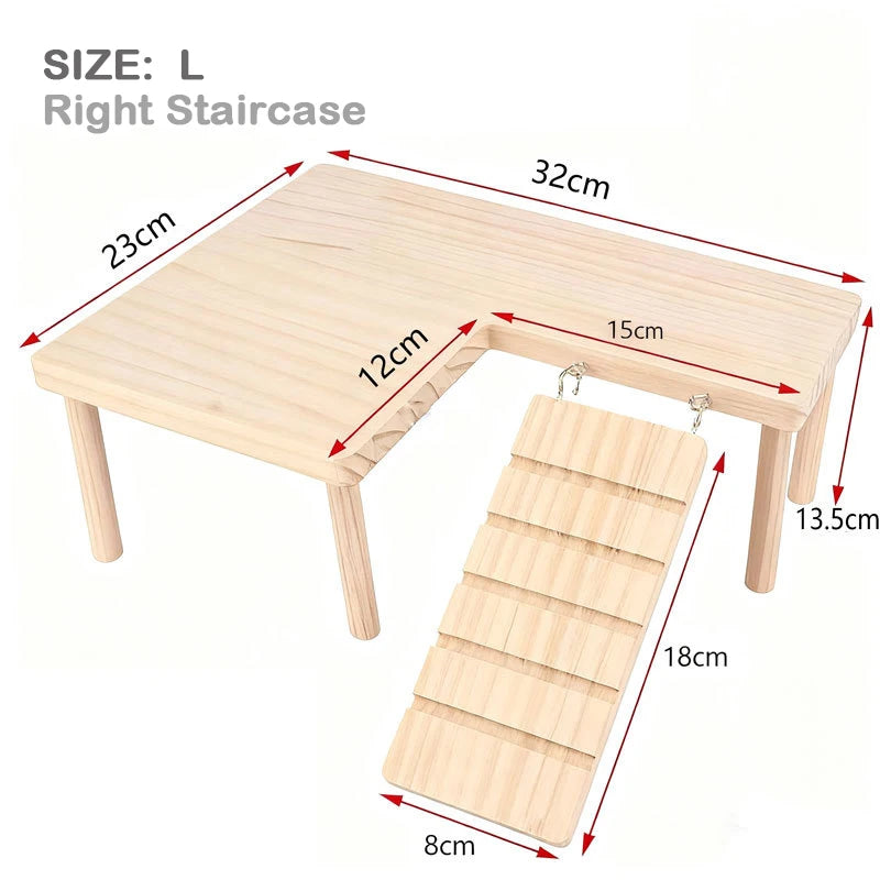 Unpainted Wooden Guinea Pig Hideout Climb House - Hamster Cage Decor Play Tunnel Small Animal Chew Toy Pet Habitat Accessories