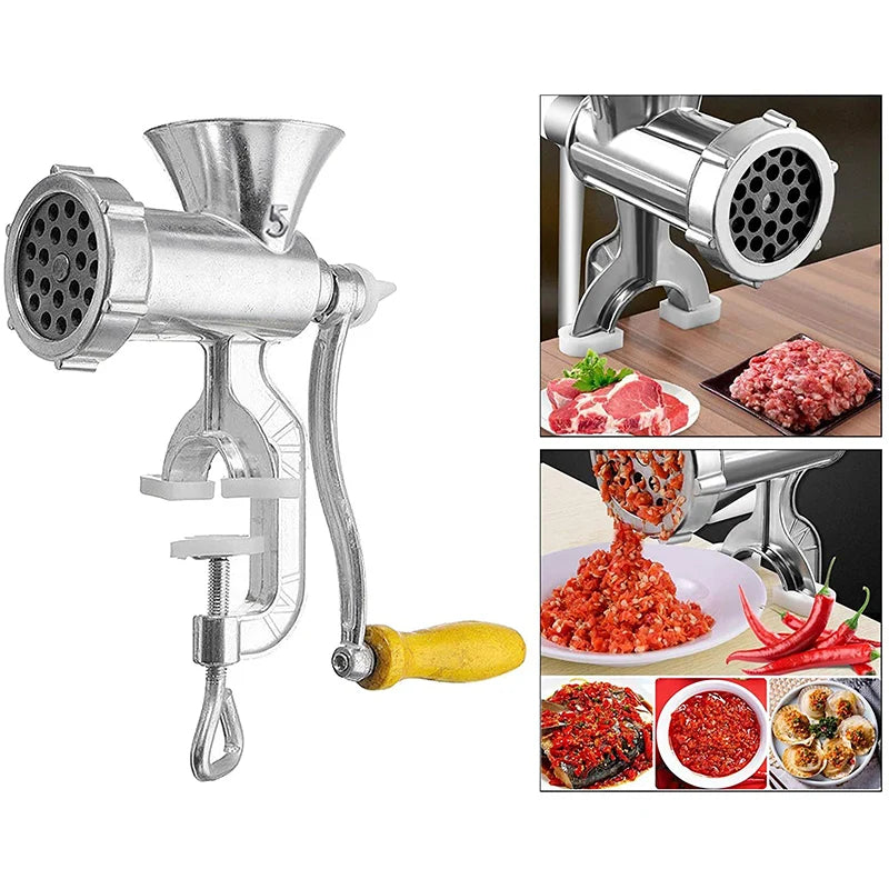 Manual Meat Grinder Sausage Meat Stuffer Aluminum Alloy Multipurpose Vegetables Chopper Pepper Cutter Home Kitchen Tool