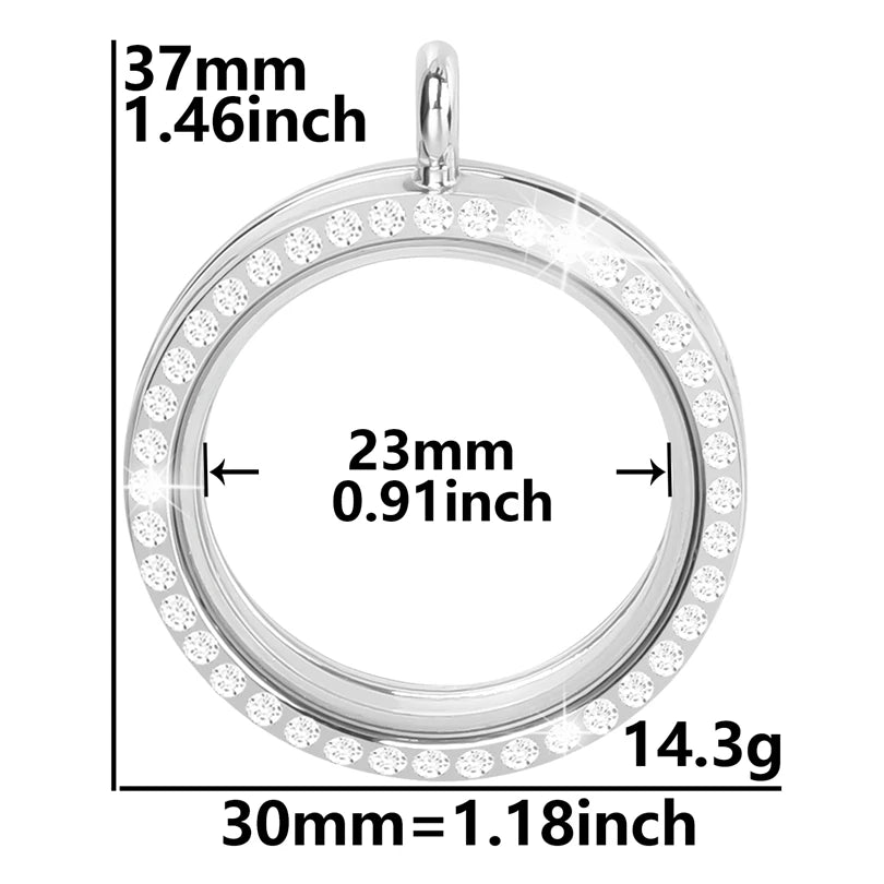 10Pcs/Lot Openable Round Living Reliquary Picture Locket Pendant Glass Floating Cremation Urn Medaillon Colgantes Jewelry Making