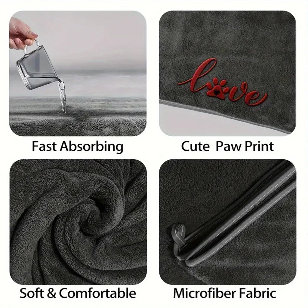 Quick Drying Dog and Cat Towels Soft Fiber Towels Bath Towel Pet Bathrobe Covenient  Cleaning Towel Pet Supplies