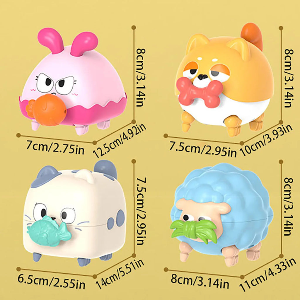 1pc Cartoon Car Toys Cute Cartoon Pull Back Toys Small Animal Cars Fine Motor Skills Learning Games Wind Up Cars Outdoor Travel