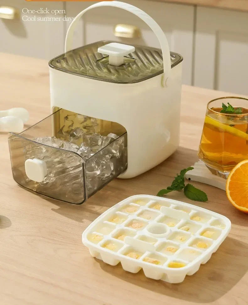48 Grid Reusable Ice Cube Mold One-touch Easy Release Ice Maker Tray Refrigerator Homemade Ice Making Tool for Kitchen Use