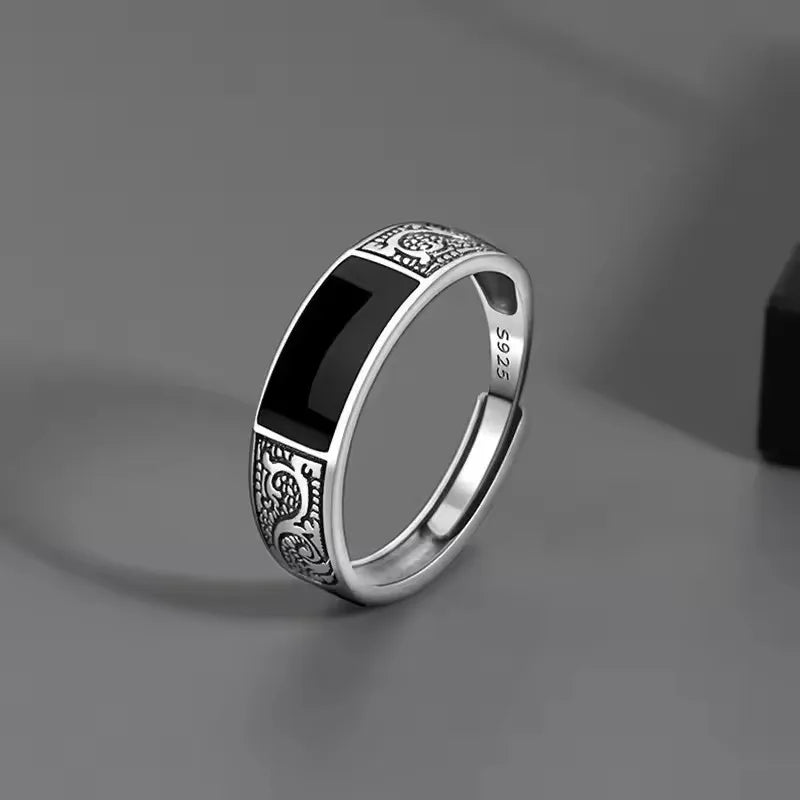 Sam Panda 925 Sterling Silver Mask Ring For Women Gift Frosting Vintage Irregular Personality Punk Jewelry Dropshipping
