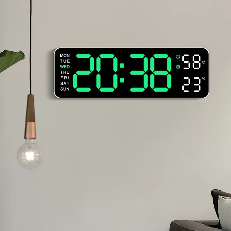 USB Smart Mute LED Electronic Wall Clock Modern Desk Clock Night Alarm Minimalist Thermometer Clock Home Decor For Room