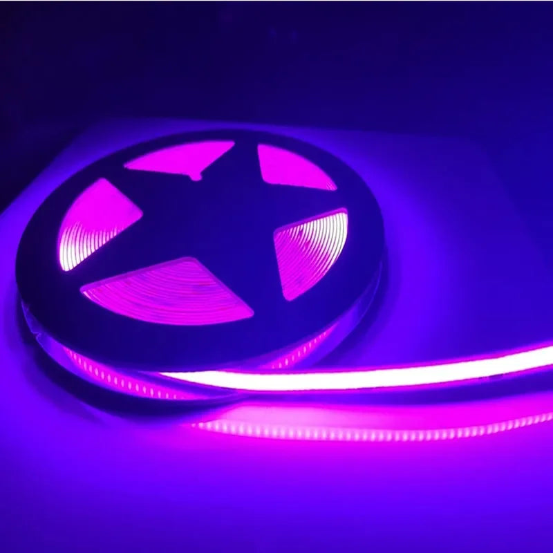 DC 12V 24V COB Strip 320Leds/480LedsM High Density RA90/RA95 Pink Yellow Ice Blue Red Green Flexible Ribbon Rope FOB LED Light