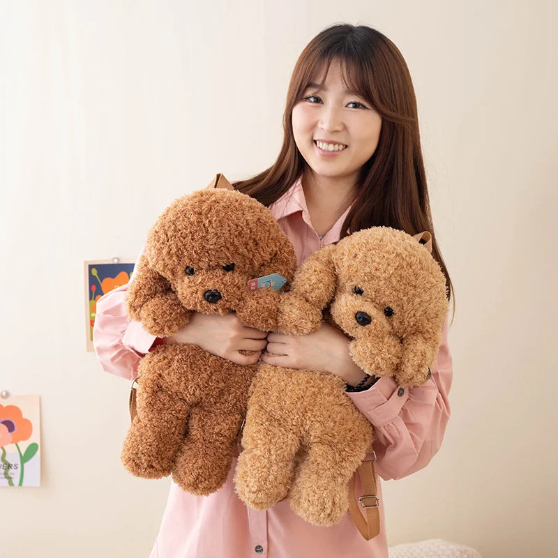 Cute Teddy Dog Backpacks Stuffed Animal Poodle Bag Girls Shoulders Bags Plush Student Schoolbags Backpack Puppy Toys for Boy