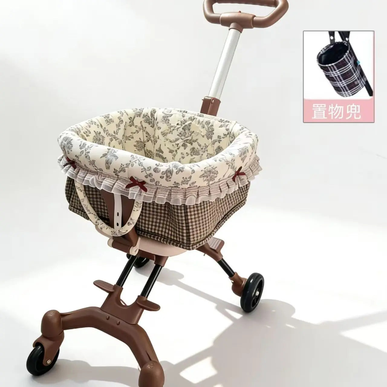 2026 SUMMER Pet Stroller with Complimentary MaT for Small 10 Lbs Dogs & Cats Lightweight Foldable Design One-clickFolding  Brake