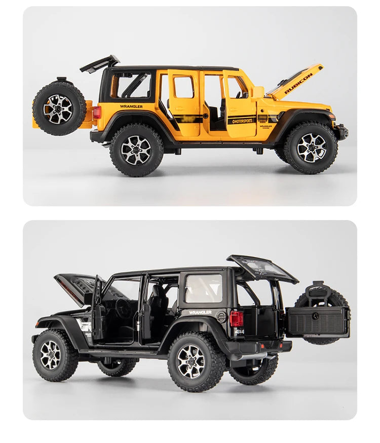 1:22 Model Wrangler Diecast Toy Car Model, Scale Metal Alloy Vehicle for Kids Boys Girls Adults, Doors Open,Gifts Gray