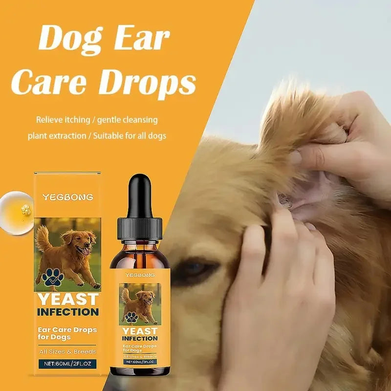 60ml Pet Ear Drops Dissolve Ear Wax Odor Remover Anti Itching Natural Non Irritating Hypoallergenic Ear Cleaner For Dogs