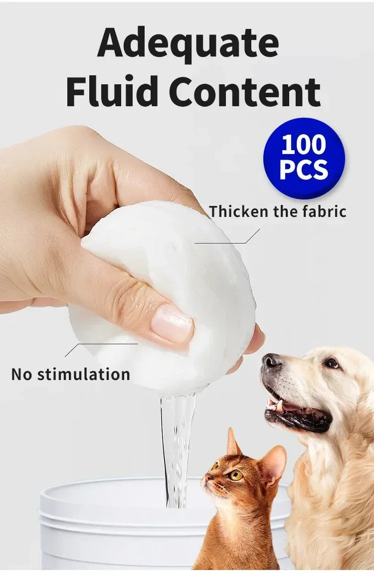 Eye Wipes Tartar Removal Pet Grooming Wet Tissue Clean Care Cats Dogs Pet Cleaning Supplies Eliminator