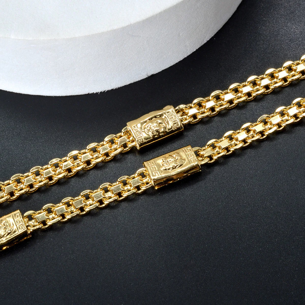 Italian Jewelry Set 18K Gold Plated Latest Design Women Men Copper Long Necklace  Dubai Gift Trendy Party Engagement Jewellery