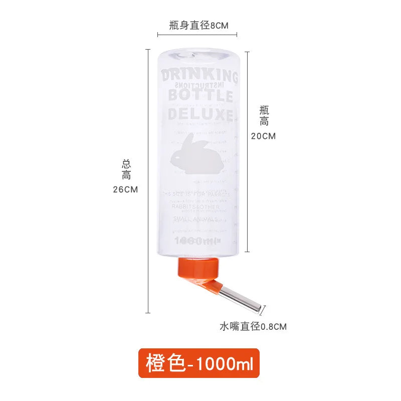 Rabbit Water Bottle Dispenser Large Capacity Guinea Pig Drinking Feeder Bowls Cage Hanging Fountain Hamster Chinchilla Supply