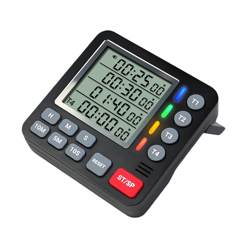 4 Channels Digital Timer Large LCD Display with Magnetic Back Stand Digital Cooking Countdown Timer Home Kitchen Accessories