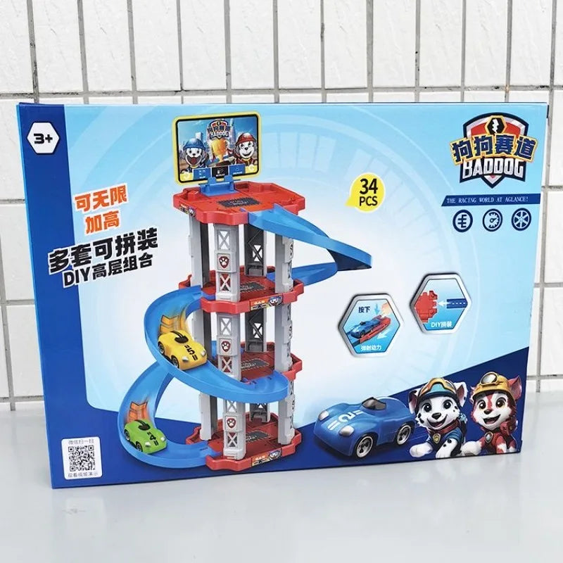 3D Children's Luxury Track Ejection Parking Lot Can Lift Multi-Layer Revolving Car Toys and Gifts！
