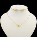Italian  Gold Color Jewelry Set for Women Small Design Earrings and Necklace 2Pcs Set for Party Daily Wear Girls Gifts Jewelry