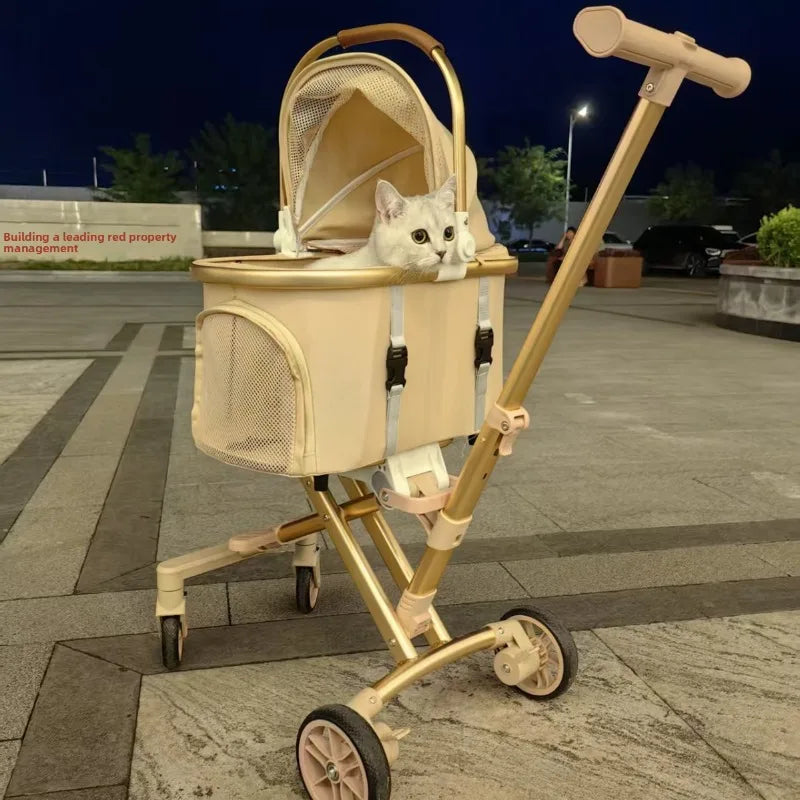 Small Medium Dog Pet Stroller Extendable Luxury Foldable Hand Push Cart Cat Global Seller Pet Stoller Cat Stroller Dog Trolley