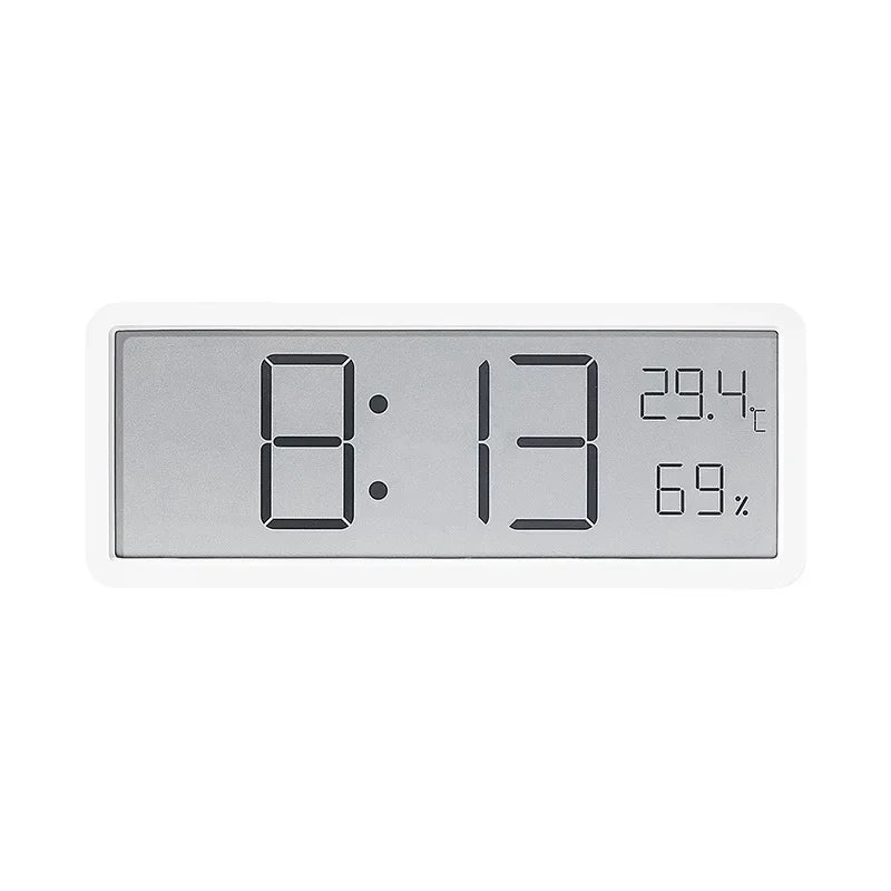 LCD Digital Wall Clock Time Temperature Humidity Display Electronic Desk Clock Battery Powered Home Office Decor