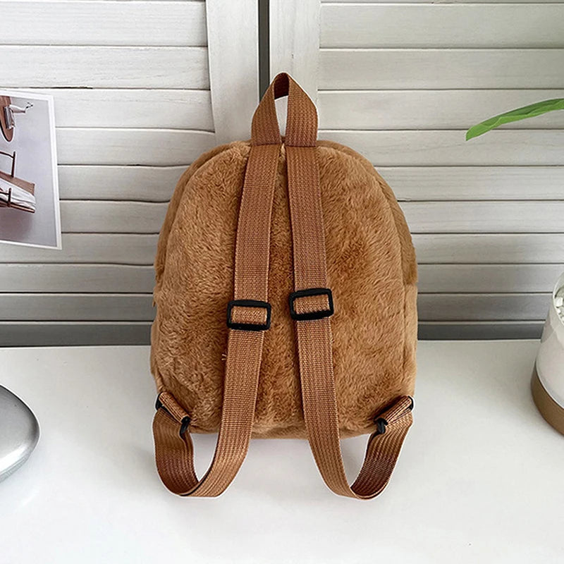 New Capybara Cartoon Animal Doll Plush Backpacks; Cute Portable Bag for Girls.