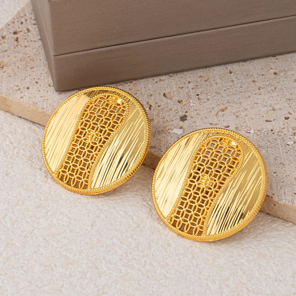 Necklace Earrings Ring Jewelry Set for Women  Gold Plated Clip Earrings and Finger Ring 2Pcs Set for Engagement Daily Wear Gifts