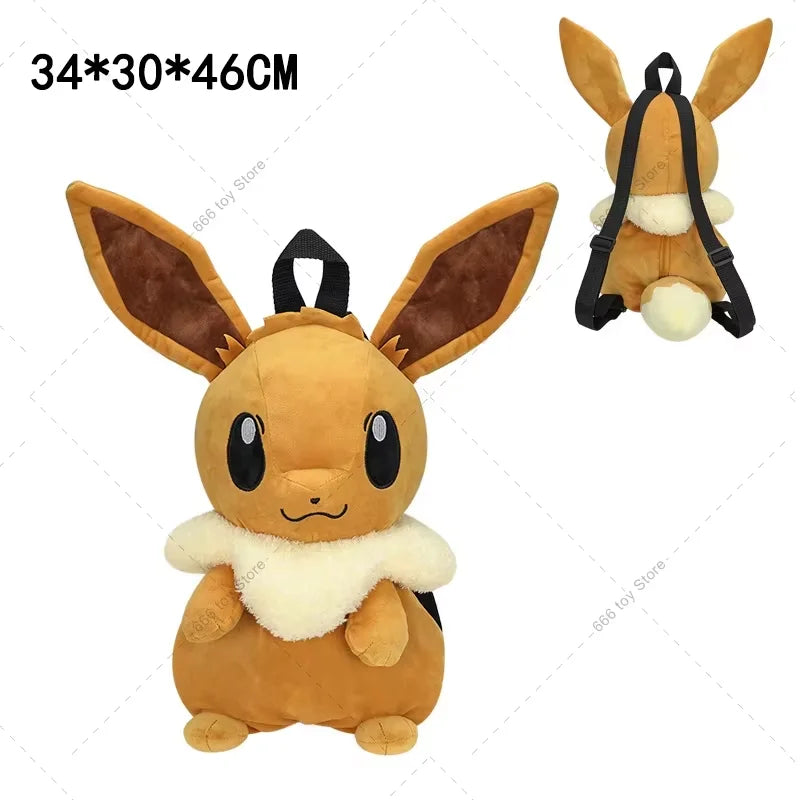 11 Styles Pokemon Plush Backpack Mimikyu Eevee Gengar Charizard Gyarados Psyduck Backpack Gifts for Children Adults