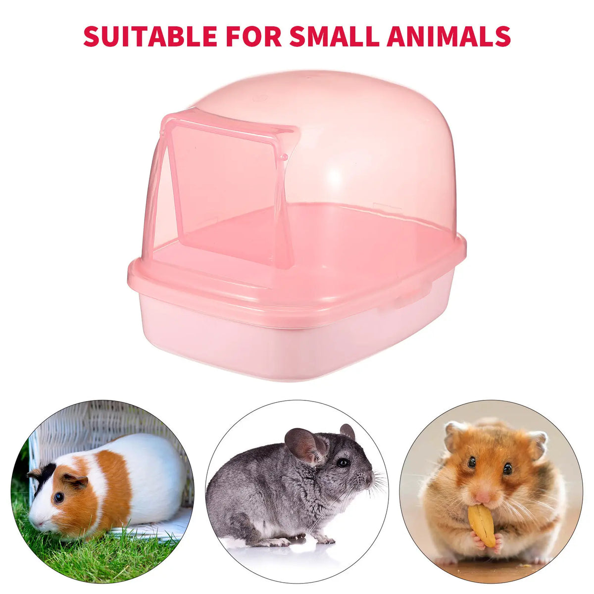 Plastic Hamster Sand Bath Box Sturdy Transparent Bath Basin for Small Pets Chinchilla Gerbil Guinea Pig Indoor Cage Accessory