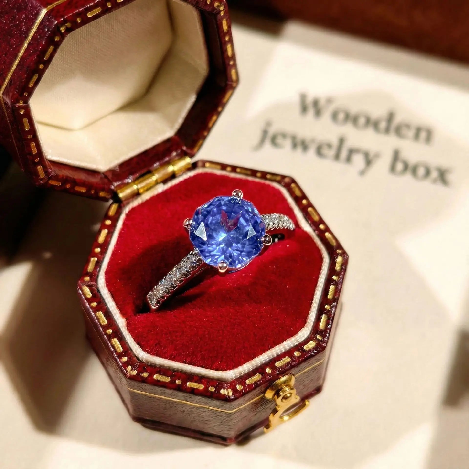 Luxury Classic 925 Sterling Silver Octagonal Rose Cut Brilliant High Carbon Diamond Jewelry Set Anniversary Elegant Jewelry