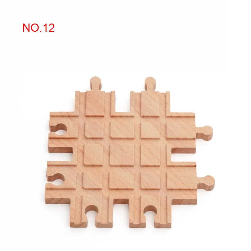 New Wooden Railway Track All Kinds Fork Rail Bifurcation Beech Wood Track Accessories Fit for Thomos Wooden Train Tracks Toy