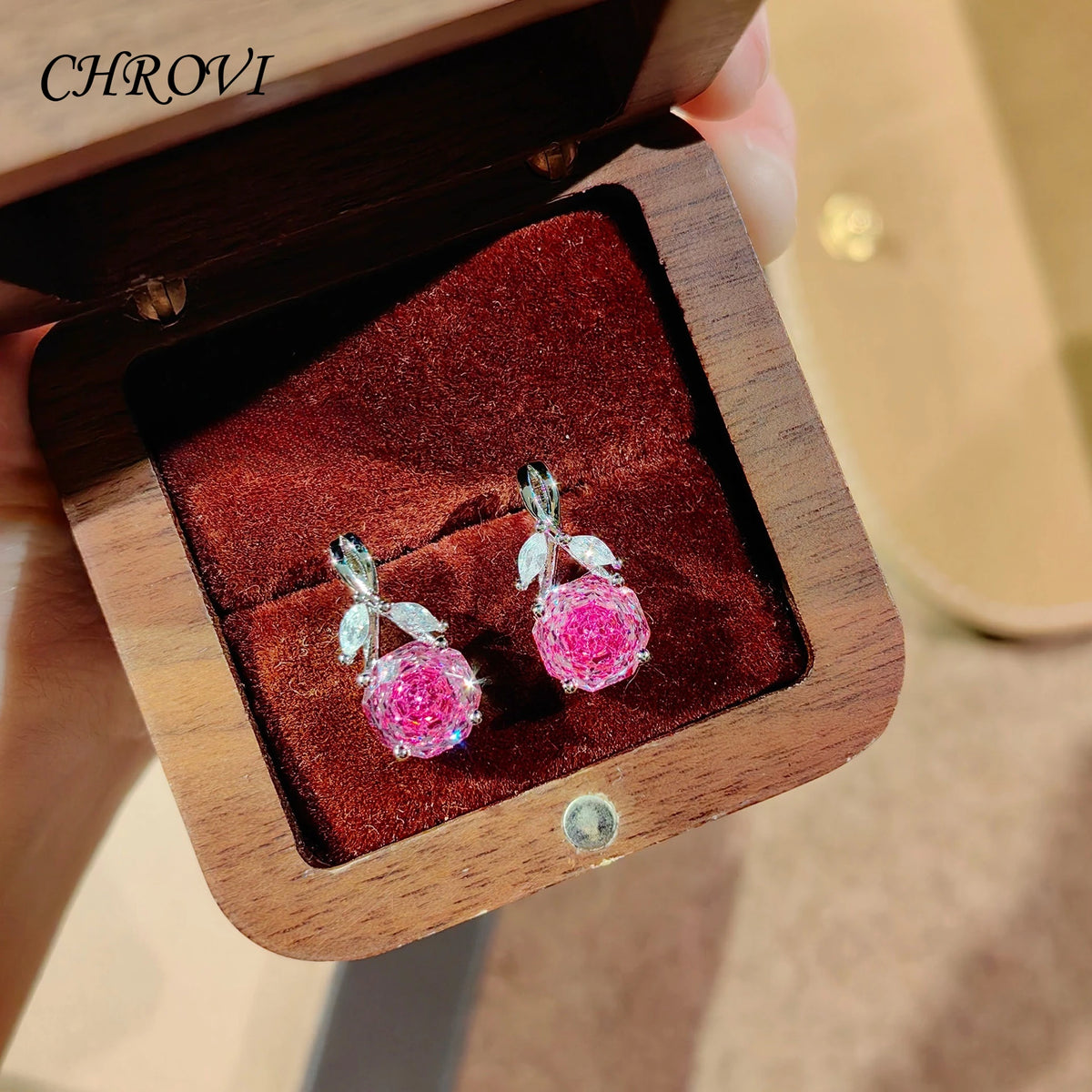 925 Sterling Silver Octagonal Millennium Rose Cut Necklace Pendant Diamond Stud Earrings Colorful Ring for Women Jewelry