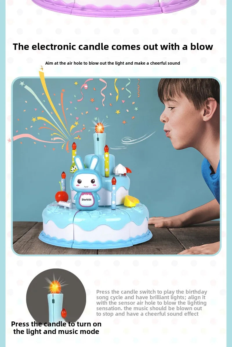 Children Pretend Cake Goodies Play Simulated Kitchen Toys Plastic Cutting Food Kids Toy Object Cognition Boys Girl Birthday Gift