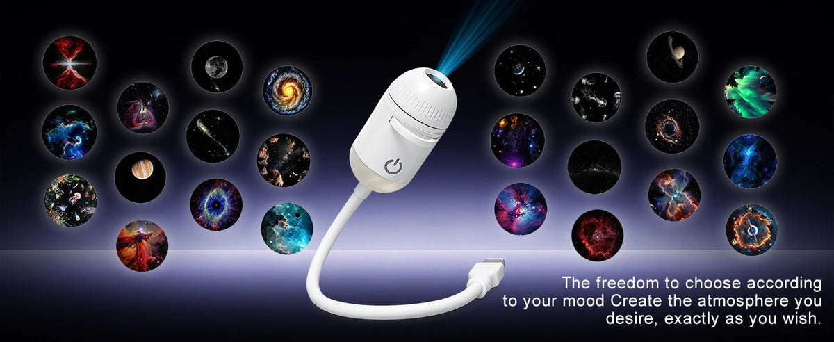 2-in-1 USB Ambient Light For Large Range Projection Atmosphere Multiple Scenes Adjustable Focus Distance Night Lighting Function