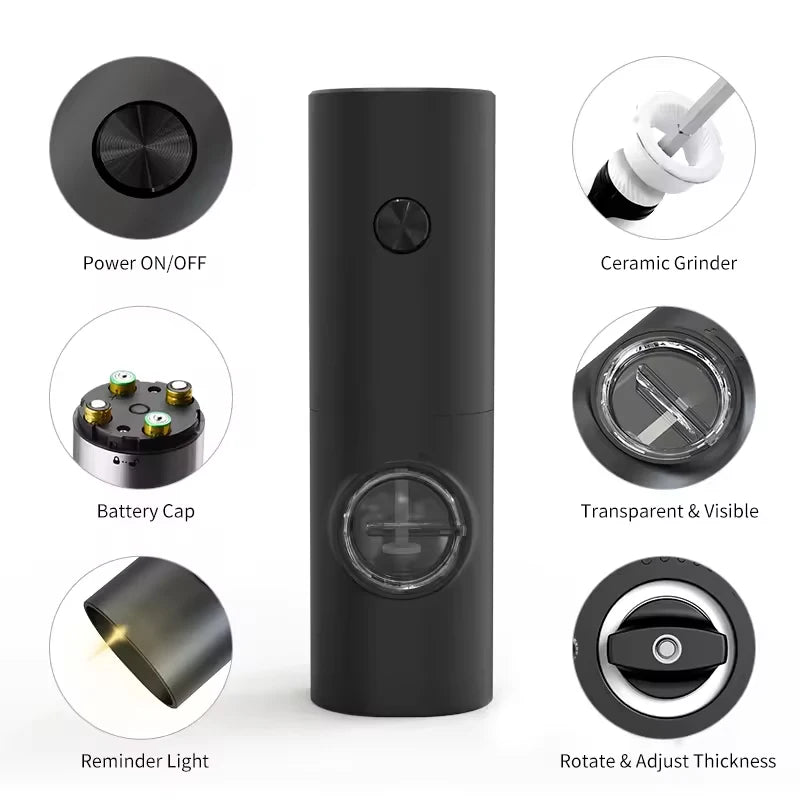1/2 pcs Electric Automatic Salt and Pepper Grinder Set Led Light Grinder Set Spice Mill Adjustable Spices Grinder Kitchen Tools