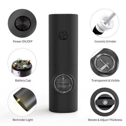 1/2 pcs Electric Automatic Salt and Pepper Grinder Set Led Light Grinder Set Spice Mill Adjustable Spices Grinder Kitchen Tools