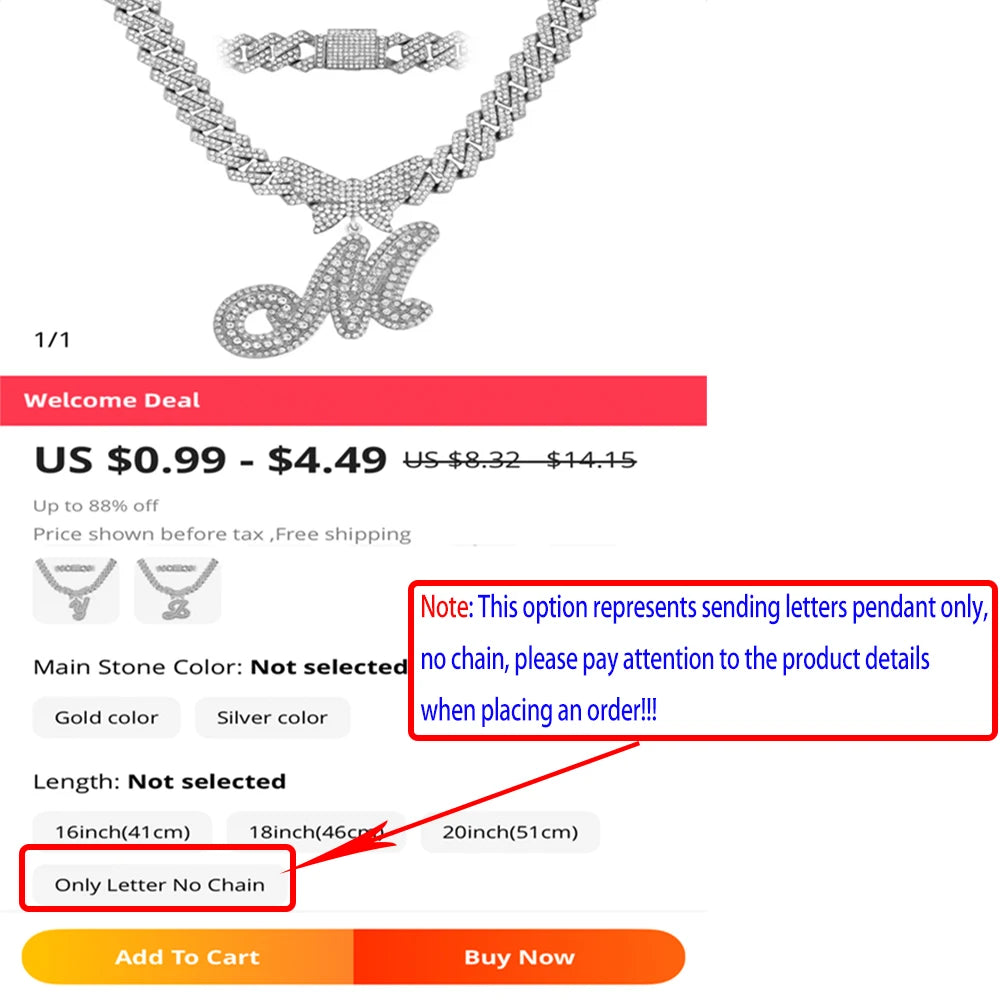 Men Women 14MM Cuban Chain Crystal Butterfly Initials Name Pendant Necklace Iced Out Cursive Letters Rapper Necklace Jewelry New