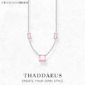 Pink Stone Necklace and Earring Jewelry Set Spring Brand New 925 Sterling Silver Romantic Gift For Women