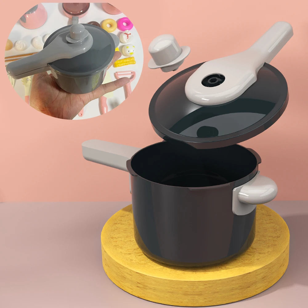 Kids Play Kitchen Toys Set Mini 92/69/59 PCS Pretend Cooking Food with Pots Pans Utensils for Toddlers Girls Boys Children Gift