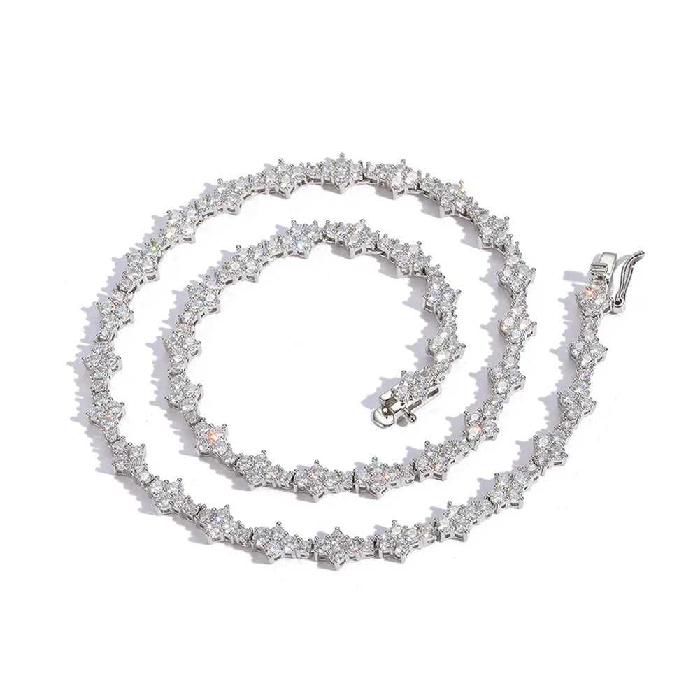 TOPGRILLZ New Honeycomb Necklace Classic 7MM Tennis Chain Hip Hop Punk Jewelry High Quality Choker Necklace For Anniversary Gift