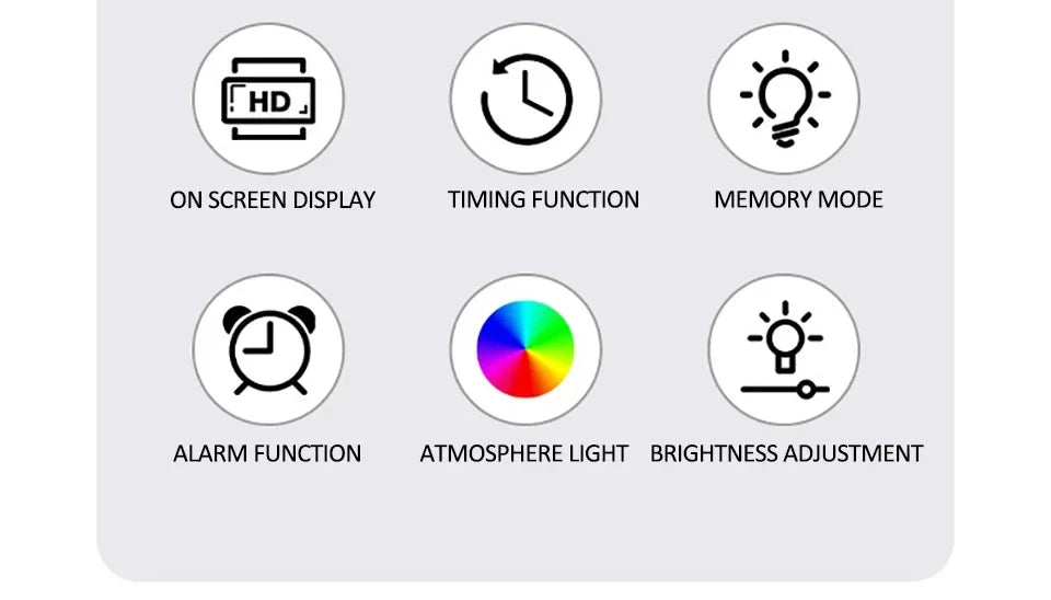 LED Digital Wall Clock With Remote Control Ambient Lights Time Date Temperature Display Alarm Clocks For Home Living Room Decor