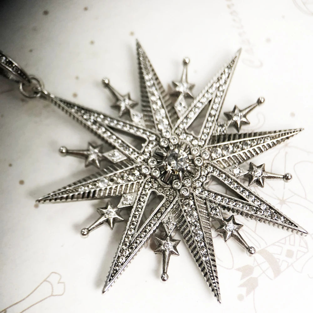 Pendant Sun Star CZ Pave Summer Winter New 925 Sterling Silver Fine Jewelry Europe Style Accessories Gift For Men Woman