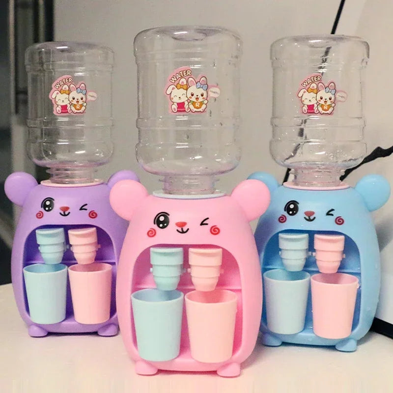 Children Cute Kapibara Water Dispenser Toy with Dual Cup Cartoon Cold/Warm Water Juice Drinking Fountain Simulation Kitchen Toys