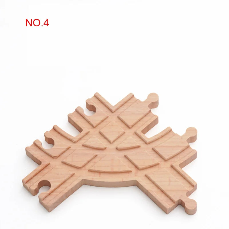 New Wooden Railway Track All Kinds Fork Rail Bifurcation Beech Wood Track Accessories Fit for Thomos Wooden Train Tracks Toy