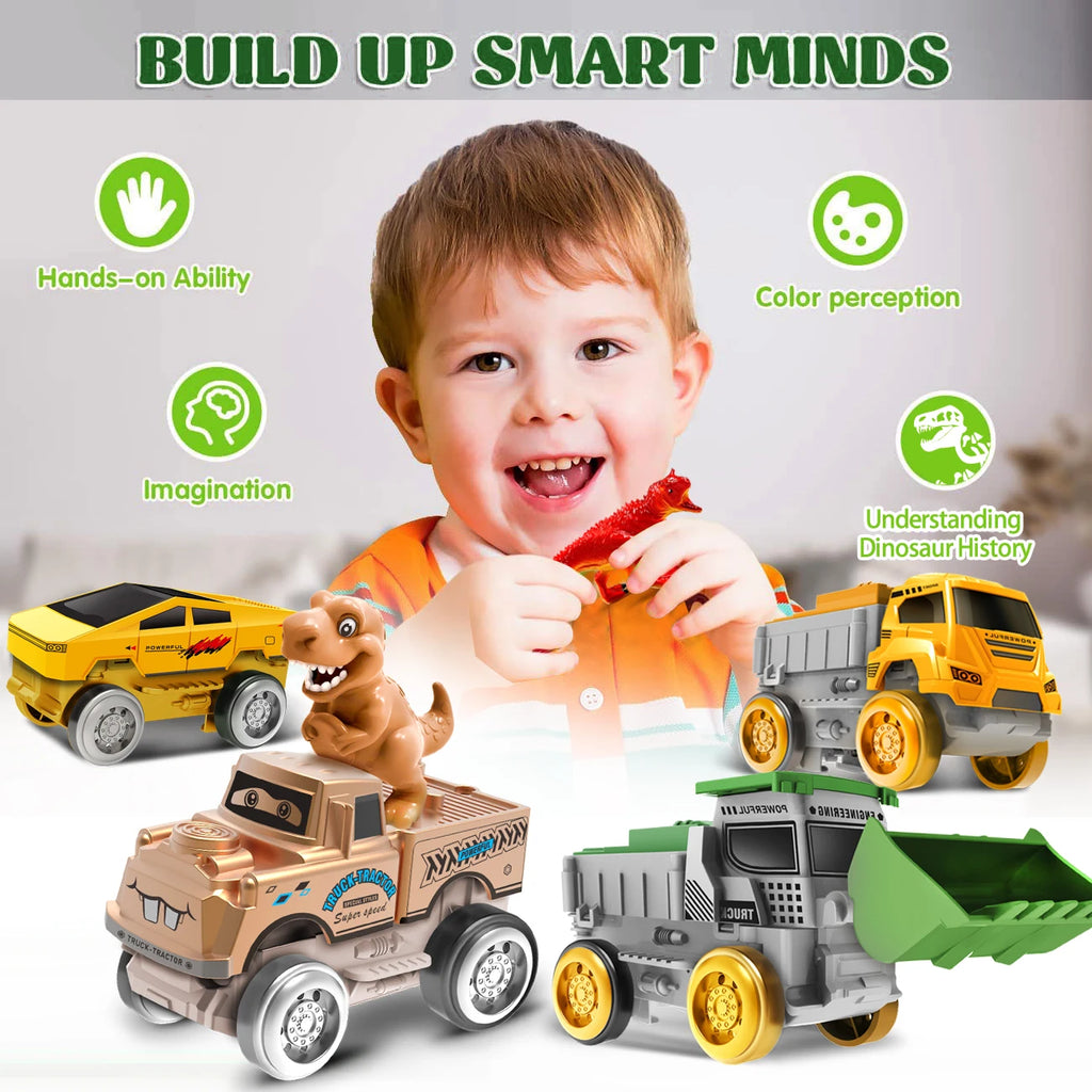 Tracks Cars Compatible Glow in the Dark LED Flashing Light Toy Cars Set for Most Race Tracks - Light up Cars for Kids