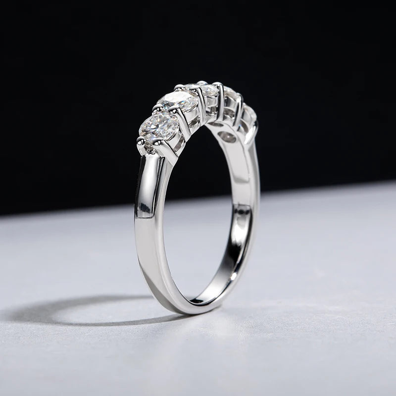 JoyceJelly 4mm D Color VVS Moissanite Ring For Women Total 1.5CT S925 Sterling Silver Jewelry Pass Diamond Tester Wedding Bands