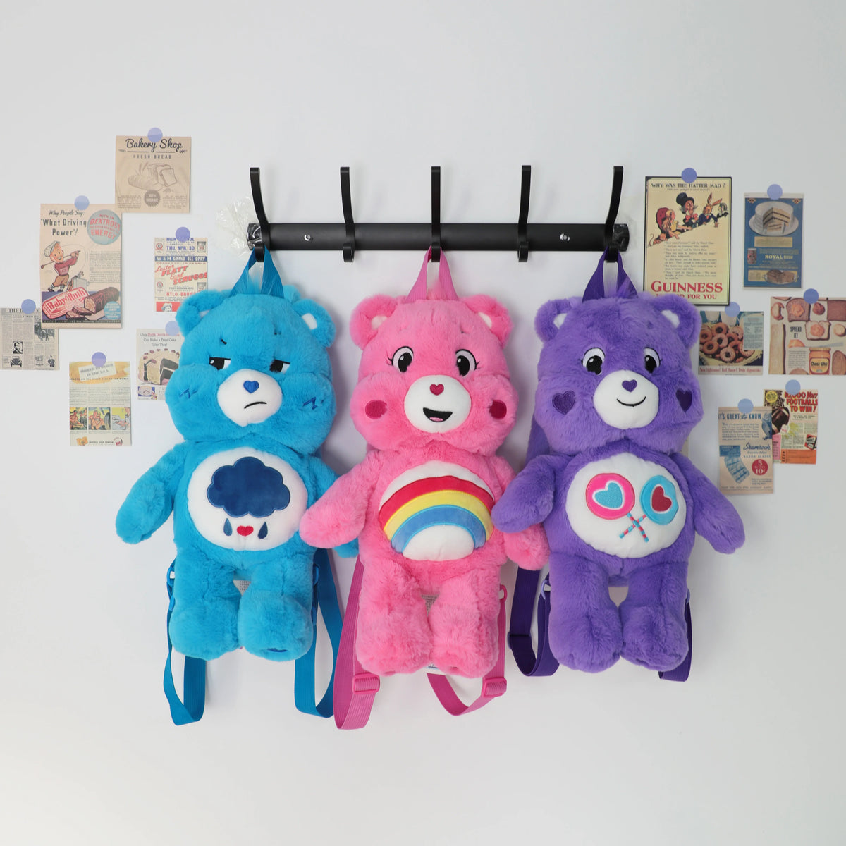 40cm Care Bears Plush Backpack Cute Cartoon Stuffed Bear Schoolbag Shoulder Bag Ideal Birthday & Early Education Gift for Kids